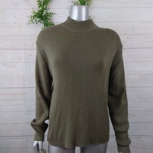Rad-Nee XL Green Ribbed Turtle Neck Vintage USA